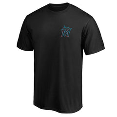 Black Miami Marlins Number One Dad T-Shirt