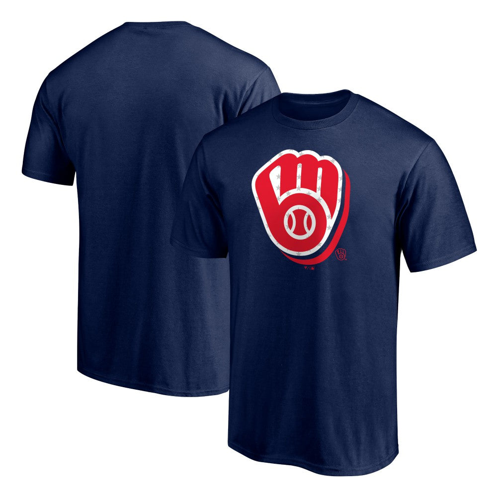 Navy Milwaukee Brewers Red White and Team T-Shirt