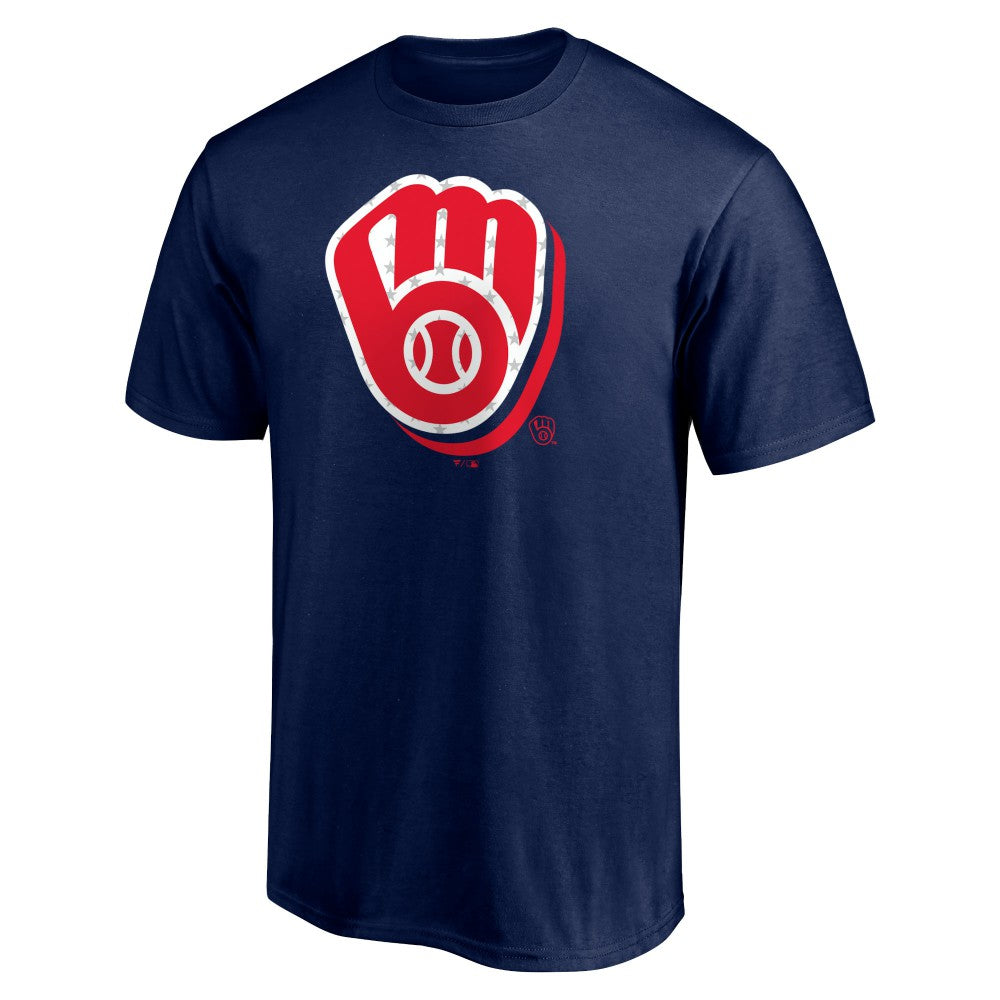 Navy Milwaukee Brewers Red White and Team T-Shirt