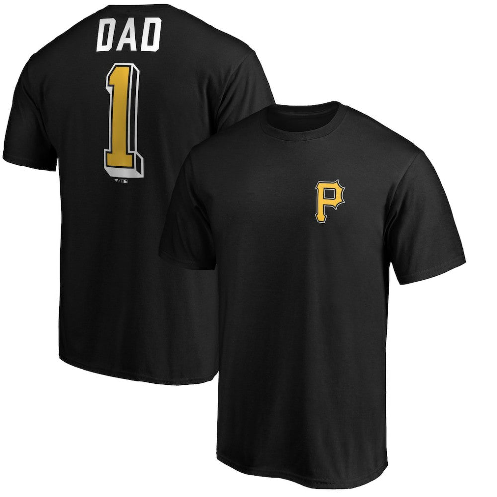 Black Pittsburgh Pirates Number One Dad T-Shirt