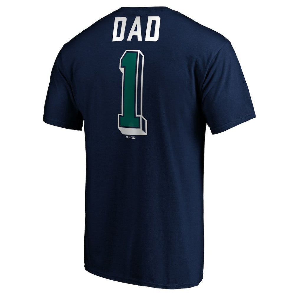 Navy Seattle Mariners Number One Dad T-Shirt