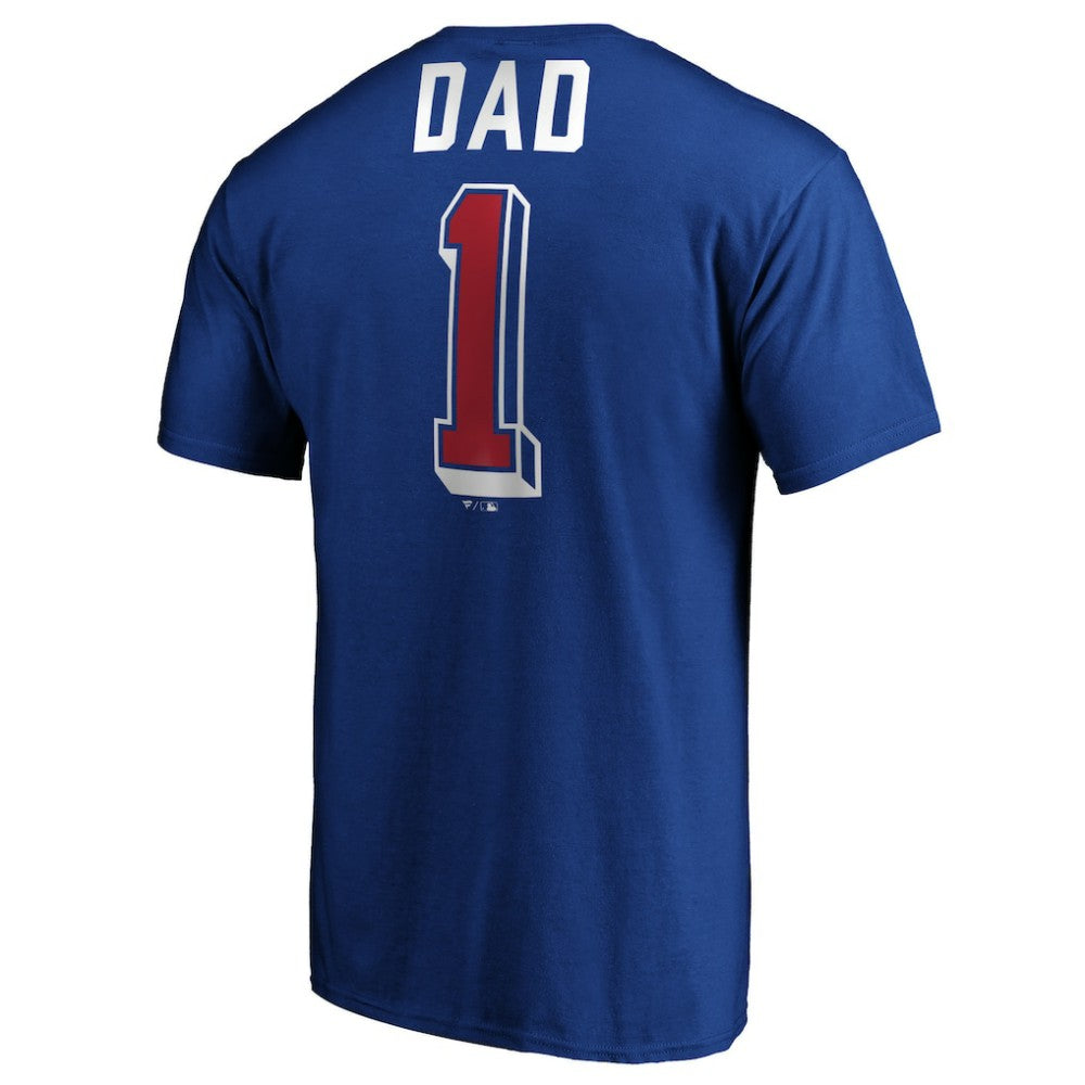Royal Texas Rangers Number One Dad T-Shirt