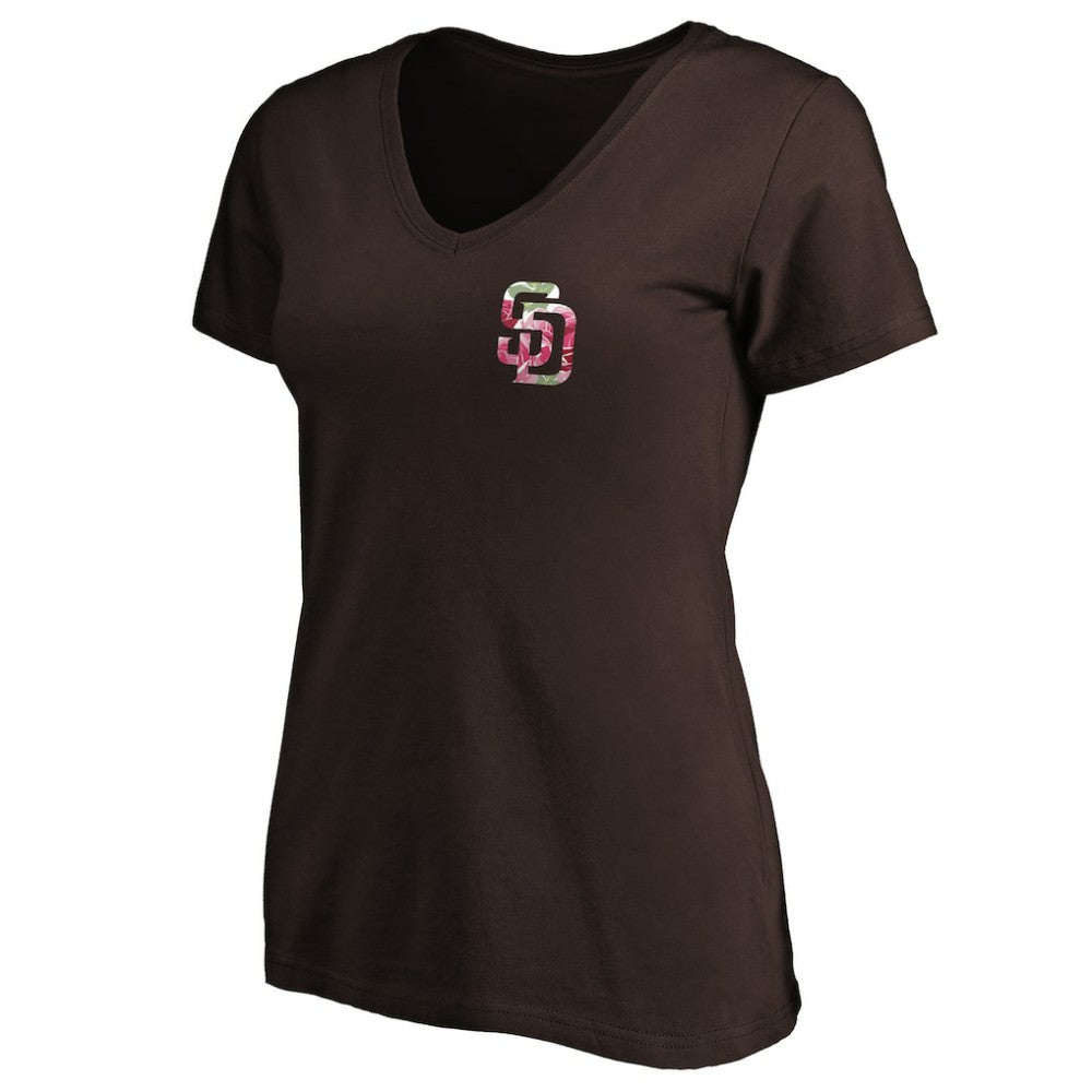 Brown San Diego Padres Women's Mother's Day V-Neck T-Shirt