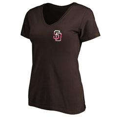 Brown San Diego Padres Women's Mother's Day V-Neck T-Shirt
