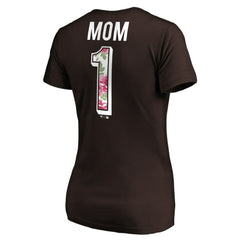 Brown San Diego Padres Women's Mother's Day V-Neck T-Shirt