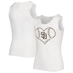 White San Diego Padres Soft as a Grape Girls Youth Team Tank Top