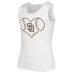 White San Diego Padres Soft as a Grape Girls Youth Team Tank Top