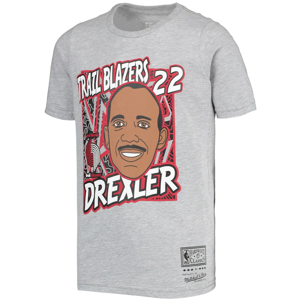 Mitchell & Ness Clyde Drexler Portland Trail Blazers Youth Hardwood Classics King of the Court Player T-Shirt