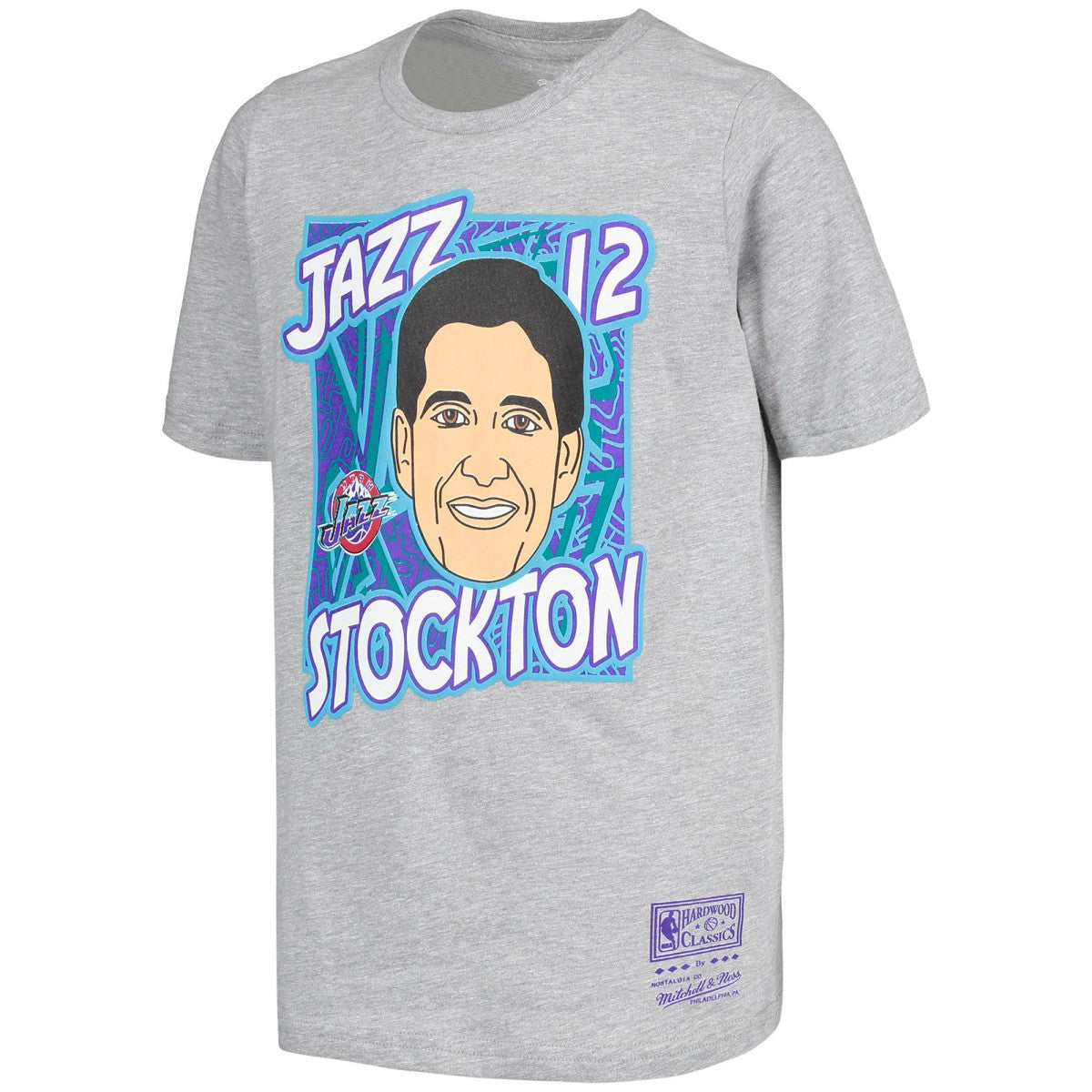 Mitchell & Ness John Stockton Utah Jazz Youth Hardwood Classics King of the Court Player T-Shirt