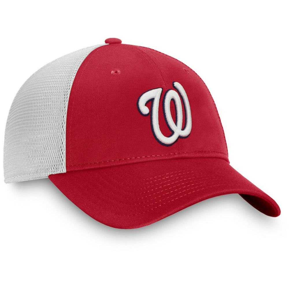Red/White Washington Nationals Fanatics Team Core Unstructured Trucker Adjustable Hat