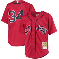 Red David Ortiz Boston Red Sox Mitchell & Ness Youth Cooperstown Collection Batting Practice Jersey