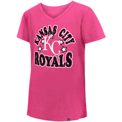 Pink Kansas City Royals New Era Girls Youth Jersey Stars V-Neck T-Shirt
