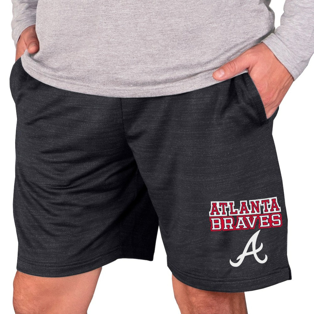 Charcoal Atlanta Braves Concepts Sport Bullseye Knit Jam Shorts