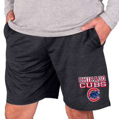Charcoal Chicago Cubs Concepts Sport Bullseye Knit Jam Shorts