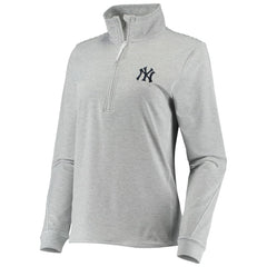 Heather Gray New York Yankees Vineyard Vines Women's Stripe Sankaty Half-Zip Pullover Top