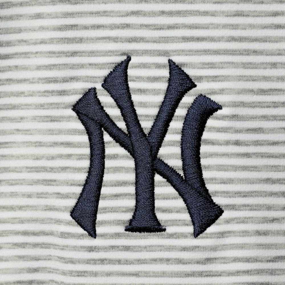 Heather Gray New York Yankees Vineyard Vines Women's Stripe Sankaty Half-Zip Pullover Top