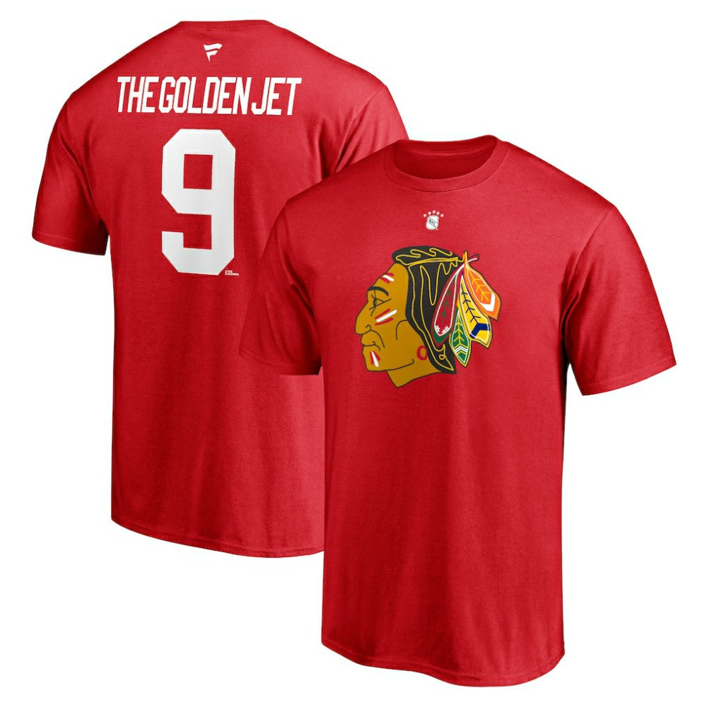 NHL Bobby Hull Chicago Blackhawks Fanatics Authentic Stack Retired Player Nickname & Number T-Shirt