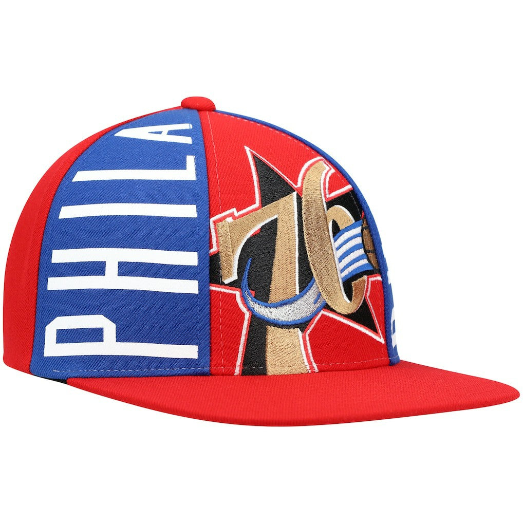 Mitchell & Ness Philadelphia 76ers Hardwood Classics Big Face Callout Snapback Hat