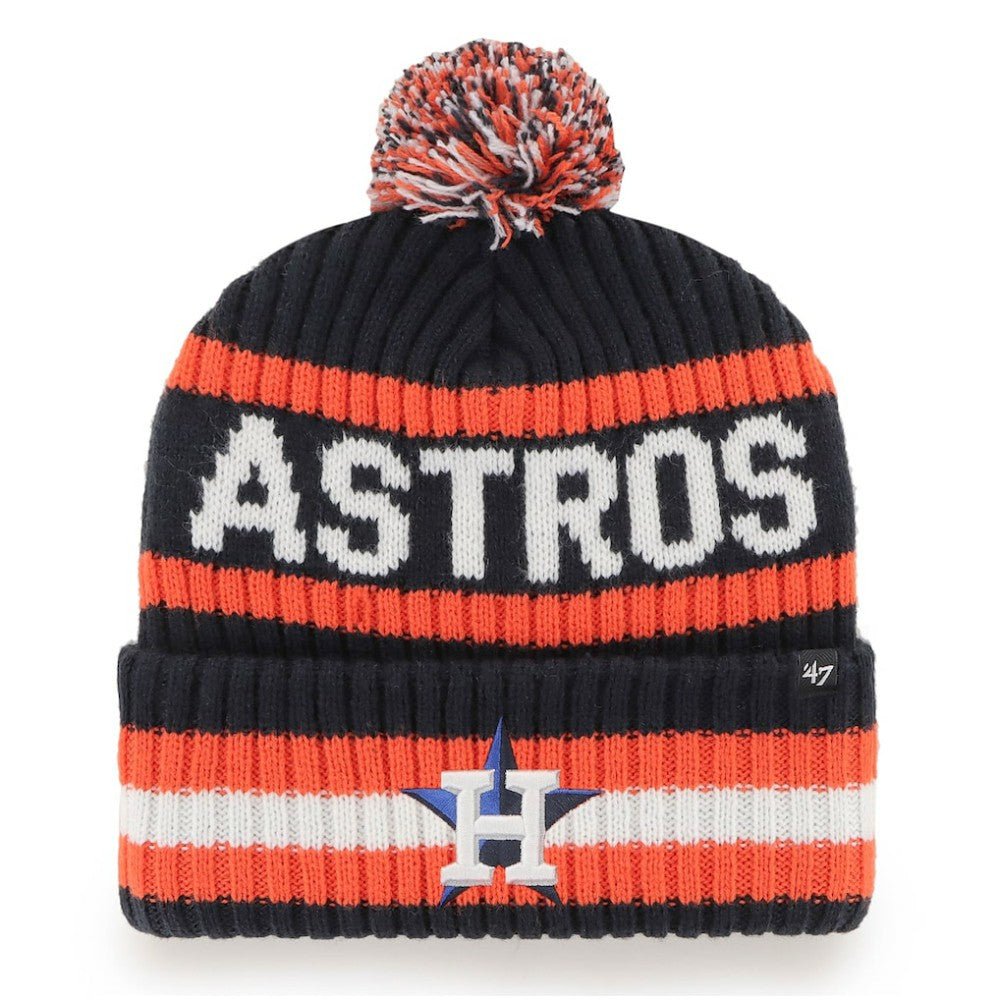 Navy Houston Astros '47 Bering Cuffed Knit Hat with Pom