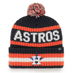 Navy Houston Astros '47 Bering Cuffed Knit Hat with Pom