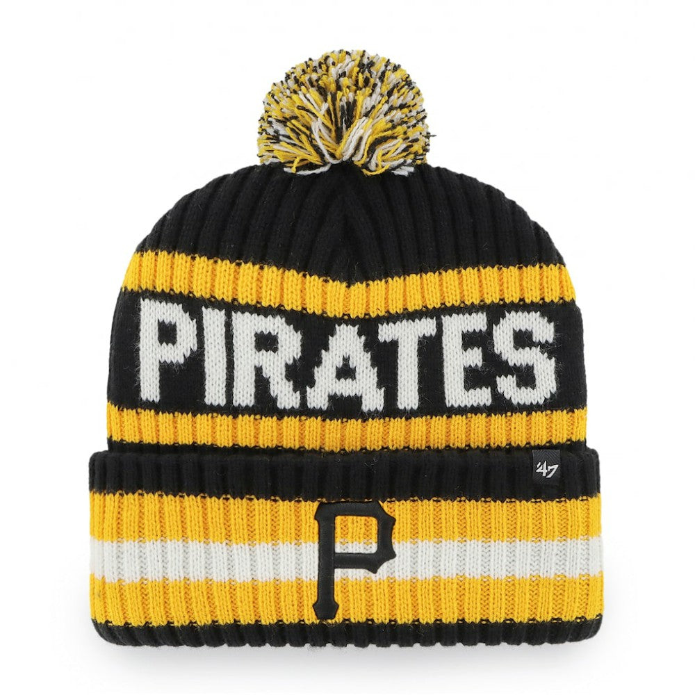 Black Pittsburgh Pirates '47 Bering Cuffed Knit Hat with Pom