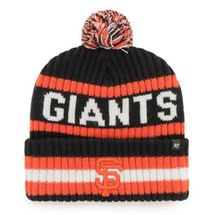 Black San Francisco Giants '47 Bering Cuffed Knit Hat with Pom