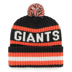 Black San Francisco Giants '47 Bering Cuffed Knit Hat with Pom
