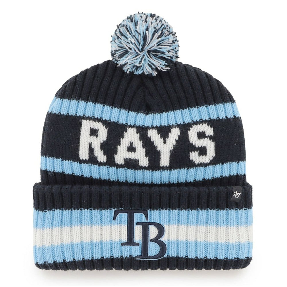 Navy Tampa Bay Rays '47 Bering Cuffed Knit Hat with Pom