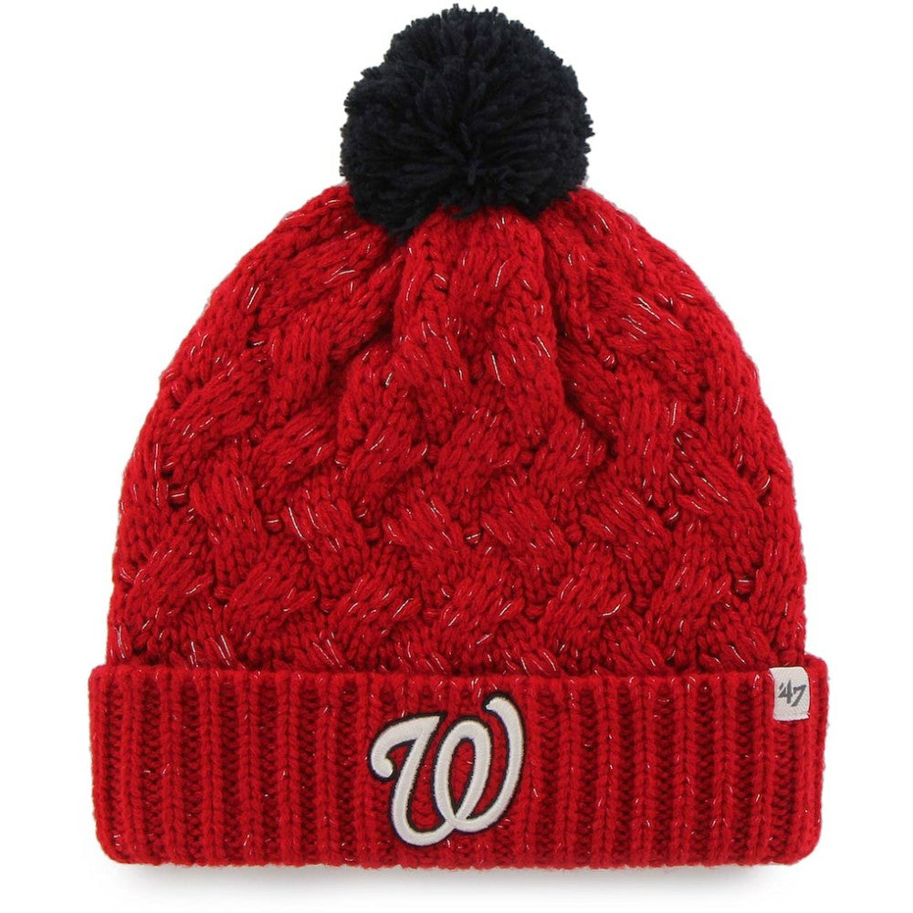 Red Washington Nationals '47 Women's Knit Cuffed Hat with Pom