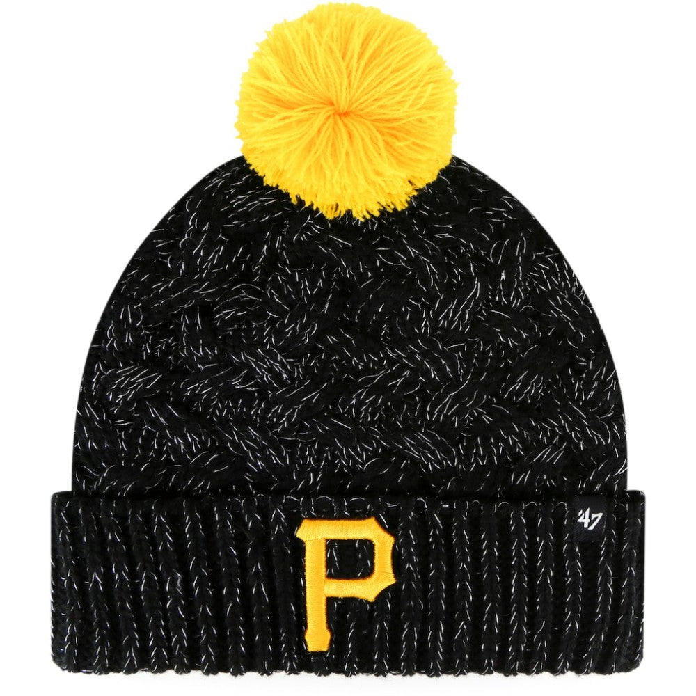 Black Pittsburgh Pirates '47 Women's Knit Cuffed Hat with Pom