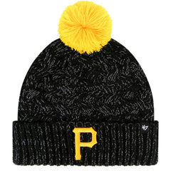 Black Pittsburgh Pirates '47 Women's Knit Cuffed Hat with Pom