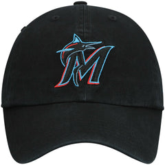 Black Miami Marlins '47 Youth Team Logo Clean Up Adjustable Hat