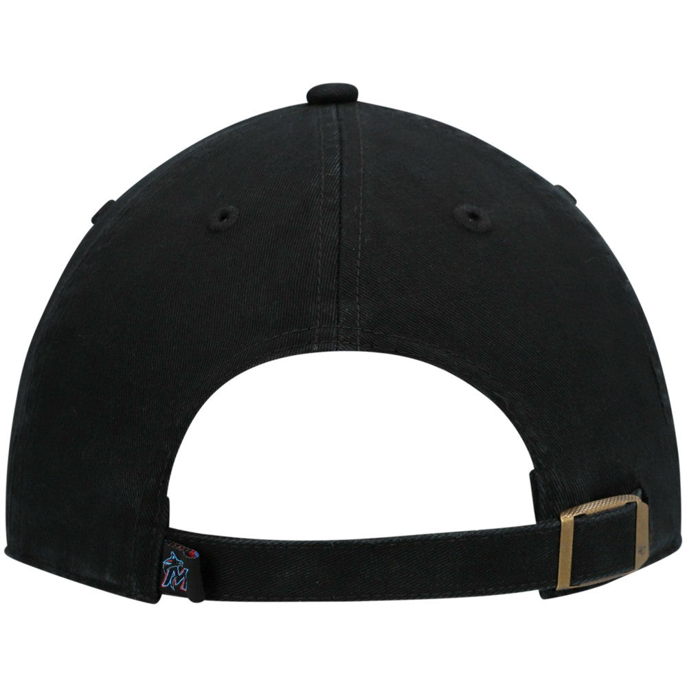 Black Miami Marlins '47 Youth Team Logo Clean Up Adjustable Hat