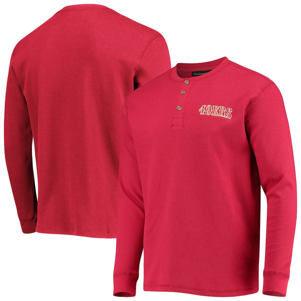 Dunbrooke Logo Maverick Thermal Henley Long Sleeve T-Shirt - San Francisco 49ers T-shirts