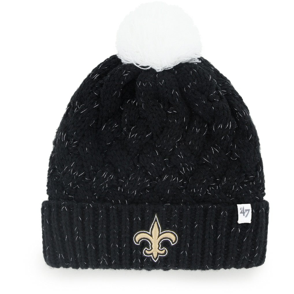'47 Women's Fiona Logo Cuffed Knit Hat with Pom - New Orleans Saints Hats