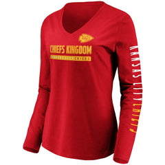 Women's Slogan V-Neck Long Sleeve T-Shirt - Kansas City Chiefs T-shirts