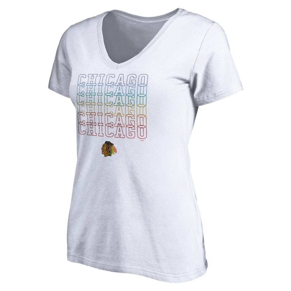 NHL Chicago Blackhawks Women's City Pride V-Neck T-Shirt