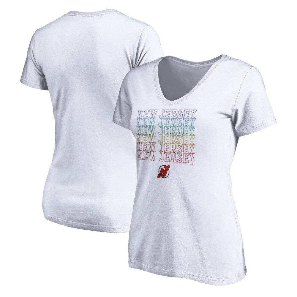 NHL New Jersey Devils Women's City Pride V-Neck T-Shirt