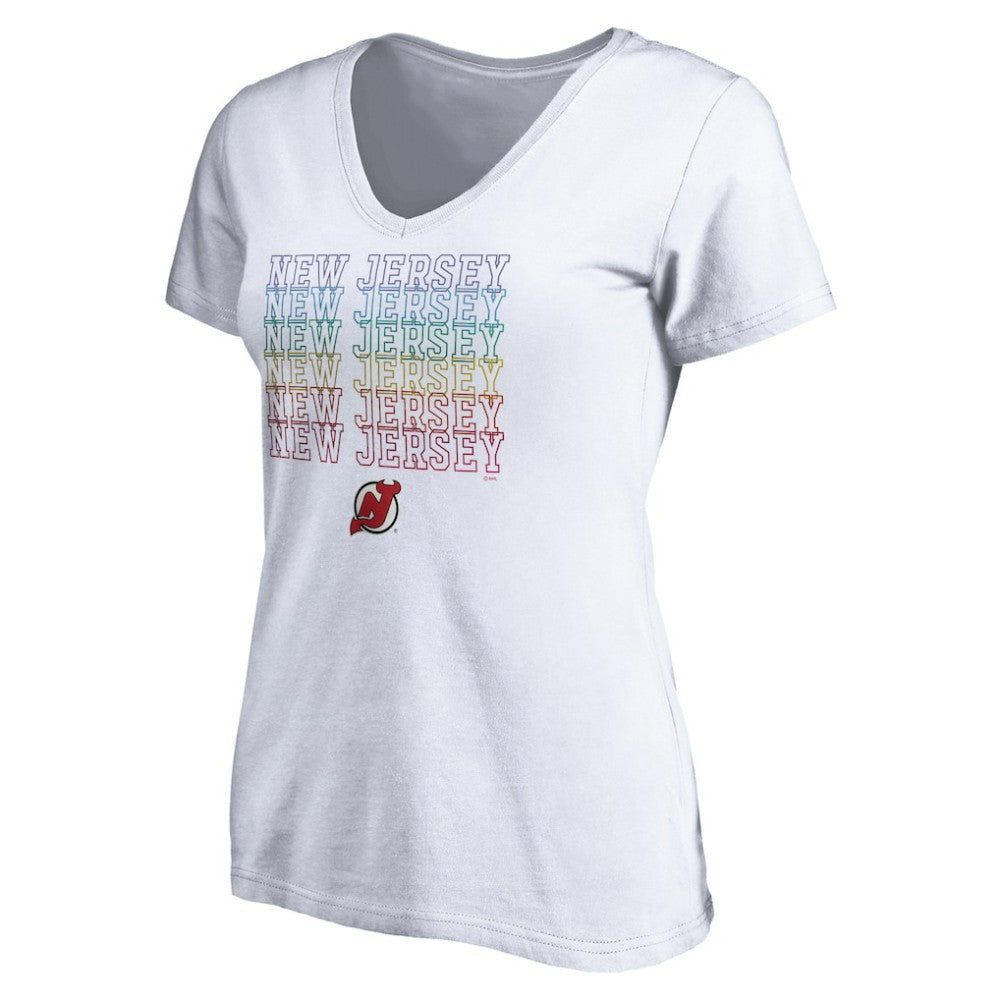 NHL New Jersey Devils Women's City Pride V-Neck T-Shirt