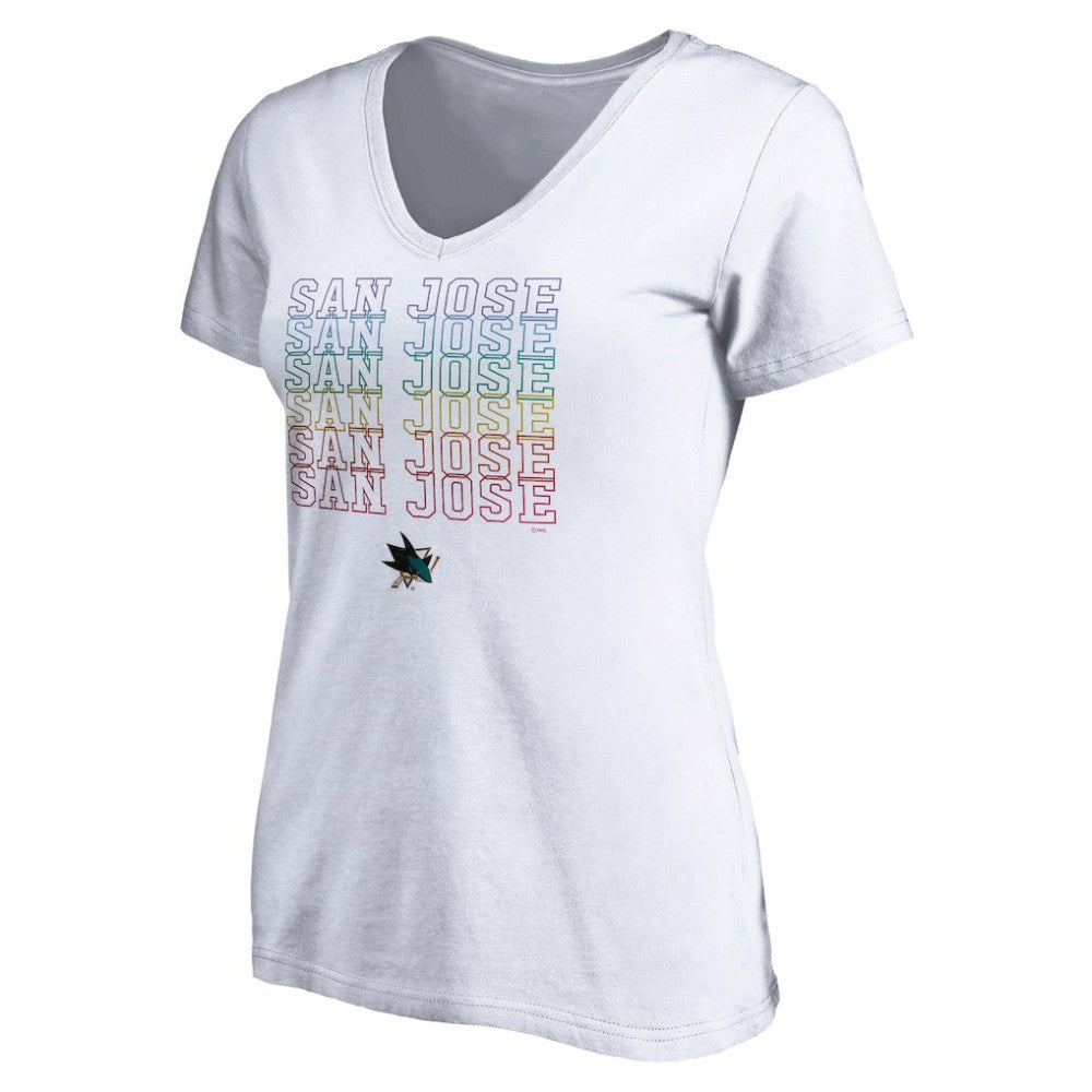 NHL San Jose Sharks Women's City Pride V-Neck T-Shirt