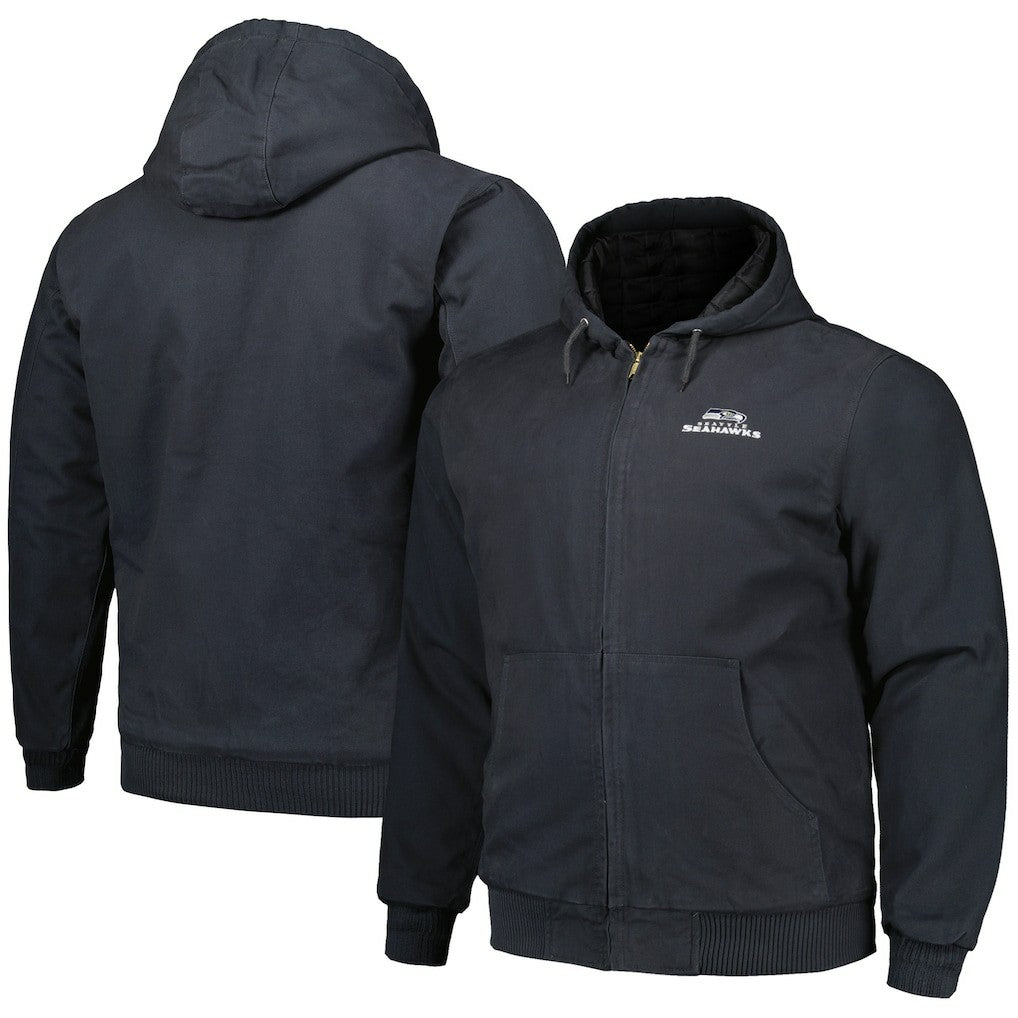 Dunbrooke Big & Tall Dakota Canvas Hoodie Full-Zip Jacket - Seattle Seahawks Hoodies