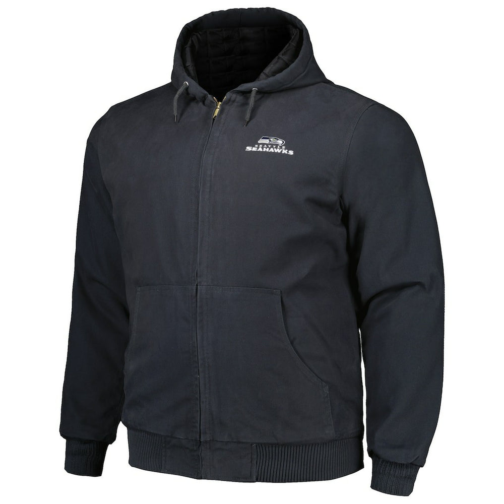 Dunbrooke Big & Tall Dakota Canvas Hoodie Full-Zip Jacket - Seattle Seahawks Hoodies