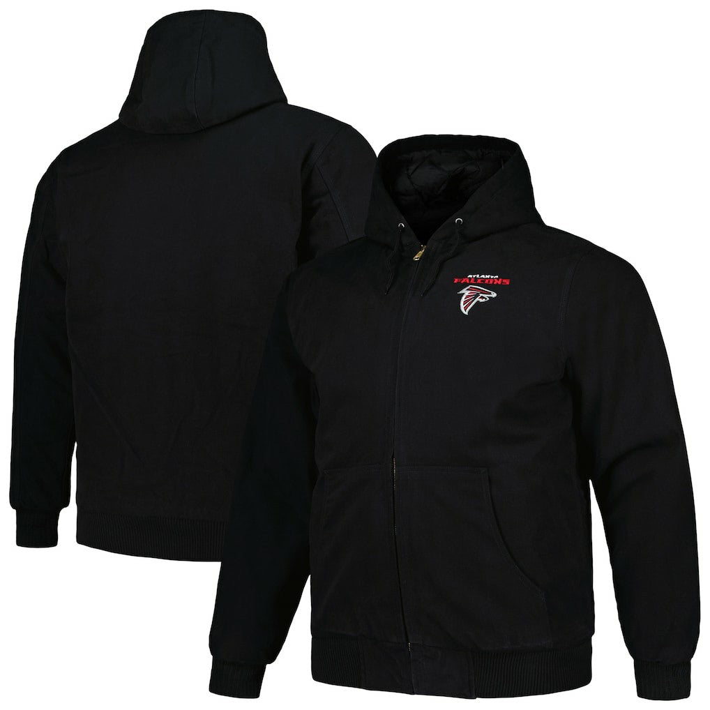 Dunbrooke Big & Tall Dakota Canvas Hoodie Full-Zip Jacket - Atlanta Falcons Hoodies