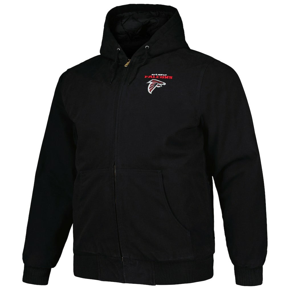 Dunbrooke Big & Tall Dakota Canvas Hoodie Full-Zip Jacket - Atlanta Falcons Hoodies