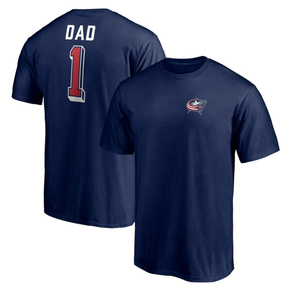 NHL Columbus Blue Jackets Number One Dad Logo T-Shirt