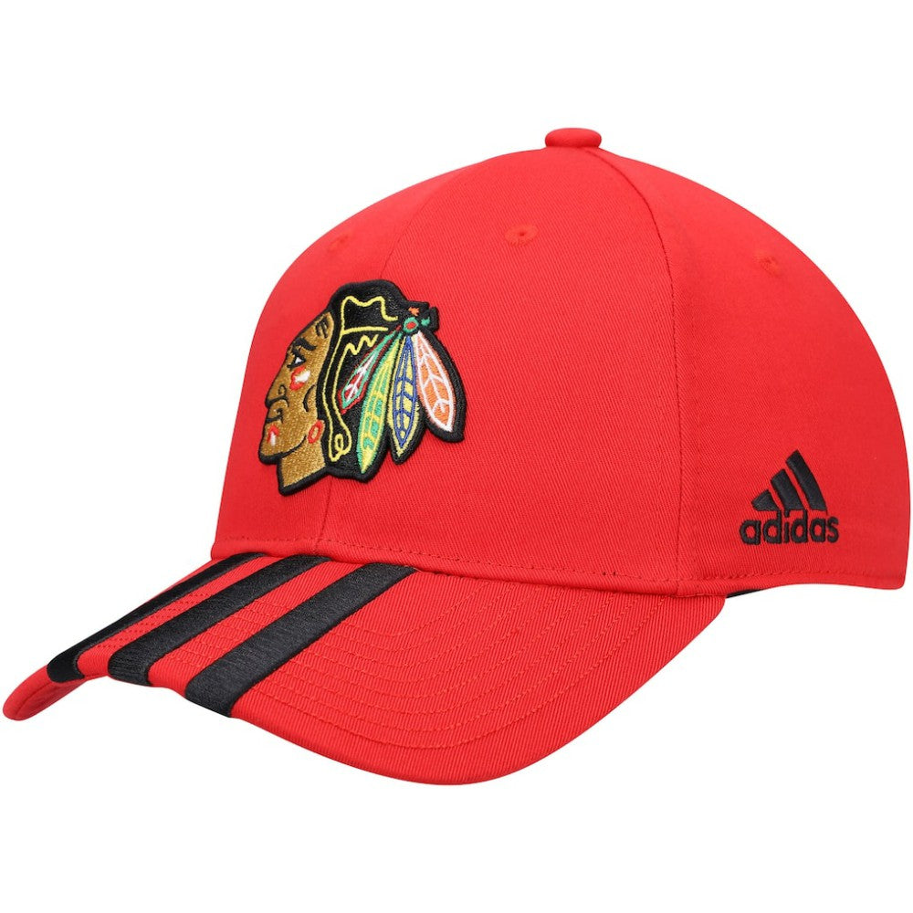 NHL Chicago Blackhawks adidas Locker Room Three Stripe Adjustable Hat