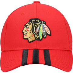 NHL Chicago Blackhawks adidas Locker Room Three Stripe Adjustable Hat