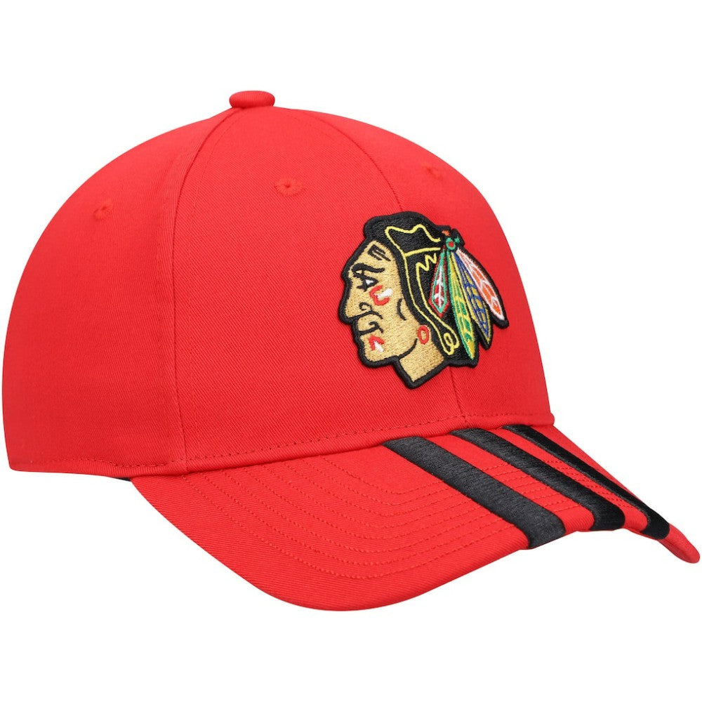 NHL Chicago Blackhawks adidas Locker Room Three Stripe Adjustable Hat
