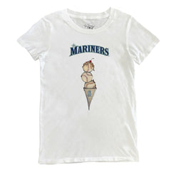 White Seattle Mariners Tiny Turnip Women's Triple Scoop T-Shirt