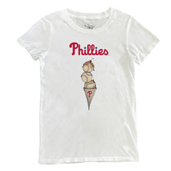 White Philadelphia Phillies Tiny Turnip Women's Triple Scoop T-Shirt